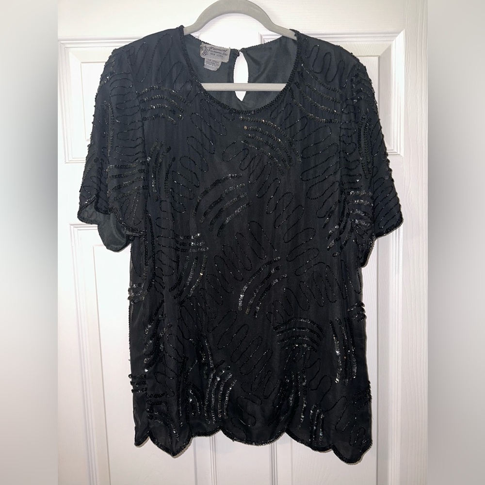 Raiment Silk Beaded Top
